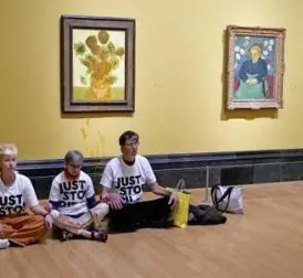 Climate Activists Throw Soup on Van Gogh Paintings at National Gallery in London