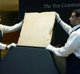 Controversy surrounds sale of ancient stone with Ten Commandments inscription for almost 5 million