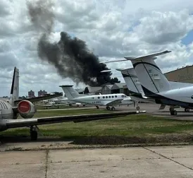 Private Jet Crashes into Building at Airport in Argentina and Catches Fire