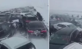 Chain Reaction Accident in Kazakhstan: 95 Vehicles Collide Due to Snowstorm