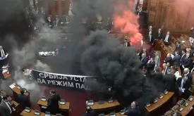 Chaos in Serbian Parliament: Opposition MPs Throw Smoke Bombs and Flares