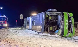 Flixbus involved in fatal accident on snowy road in eastern Germany