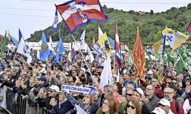 Geert Wilders attends Lega meeting in Pontida, Italy