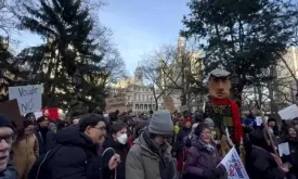 Protestors Gather in New York City Against Trump and Musk