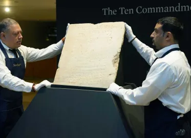 Controversy surrounds sale of ancient stone with Ten Commandments inscription for almost 5 million