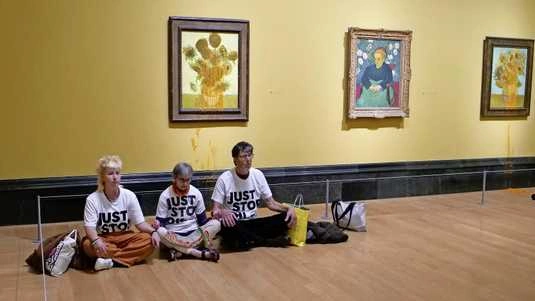 Climate Activists Throw Soup on Van Gogh Paintings at National Gallery in London