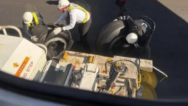 Fearful Moments at the Airport: Tire Burst during Landing