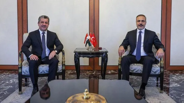 Foreign Minister Hakan Fidan Meets with KRG Prime Minister Barzani