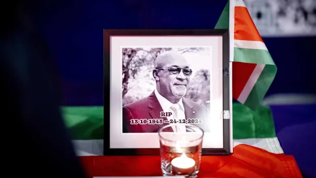 Funeral of Desi Bouterse in Paramaribo, Livestream in Amsterdam-Zuidoest