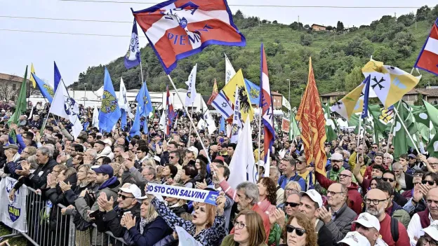 Geert Wilders attends Lega meeting in Pontida, Italy