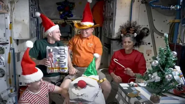 Stranded Astronauts Celebrate Christmas on ISS: 'Look at What a Feast!''