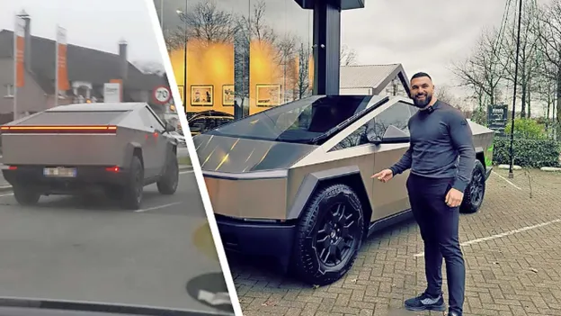 Tesla Cybertruck Drives on Dutch Highway with Legal Loophole Discovered by Rapper Kosso