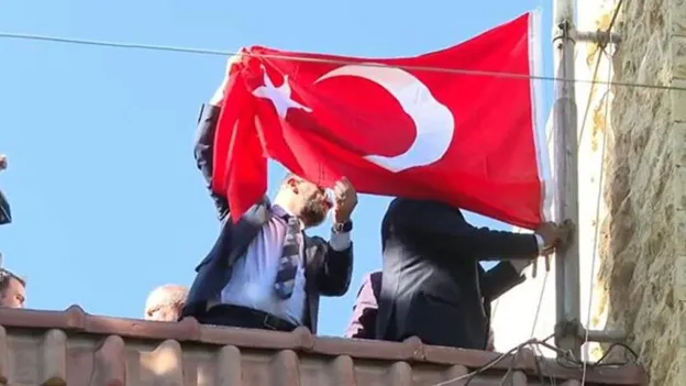 Turkish Flag Raised at the Consulate General in Aleppo